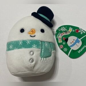 NWT 5” Manny the Snowman Wearing Tophat & Scarf Squishmallow — Holiday